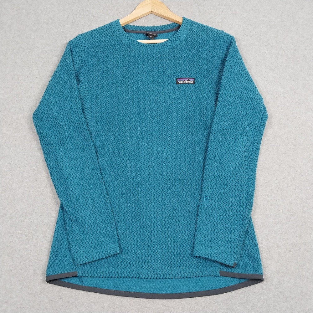 Patagonia Fleece Pullover Womens Medium Stellar Blue R1 Air Crew Hiking Climbing